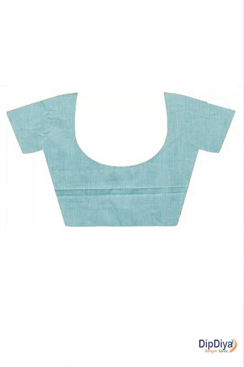 Sky Blue Pure Cotton Parama Embroidery Handloom saree (287)